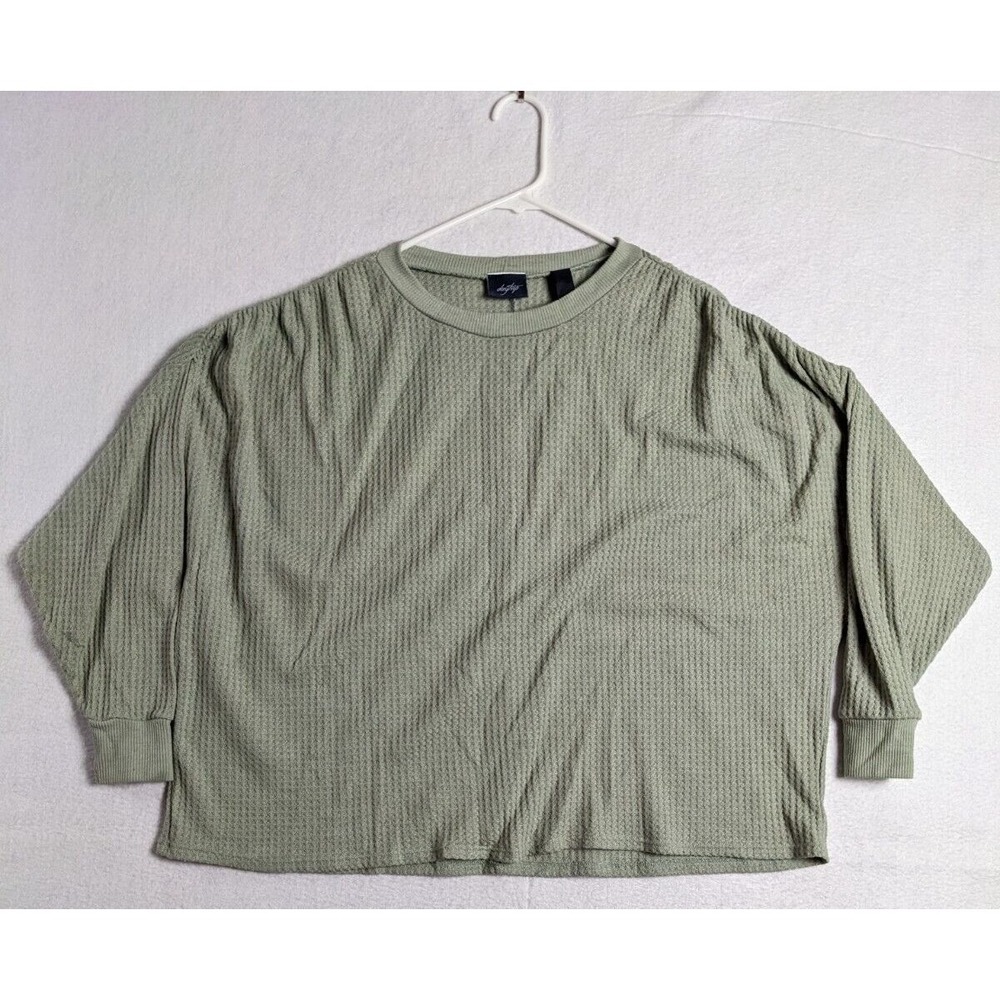 Daytrip Oversized Womens Shirt Size S Textured Long Sleeve Polyester Blend Green